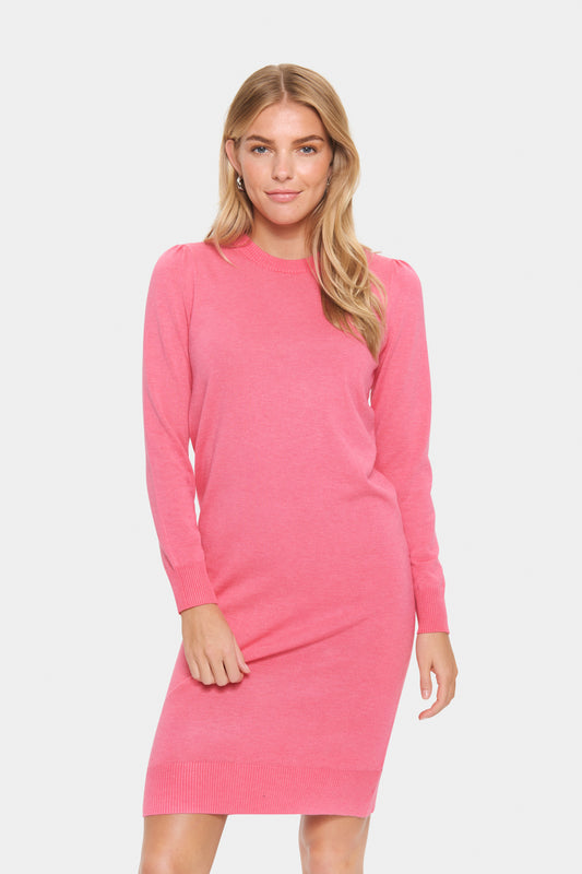 Mila Crew Neck Jumper Dress in Rose by Saint Tropez