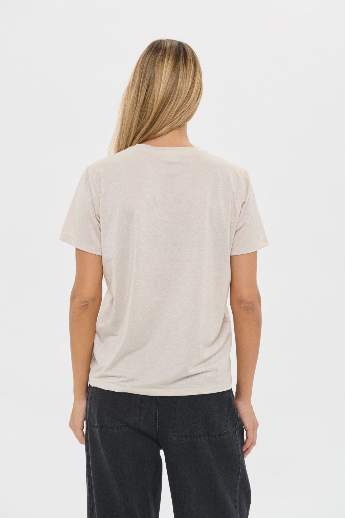 Haga Top Short Sleeve in Light Gold Shimmer by Saint Tropez