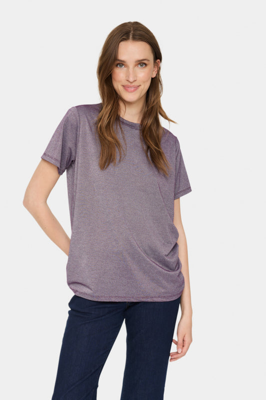 Haga Shimmer T Shirt in Purple by Saint Tropez