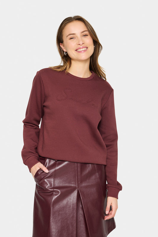 Lyona Sweatshirt in Burgundy by Saint Tropez