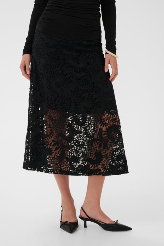 Tafy Lace Skirt in Black by Saint Tropez