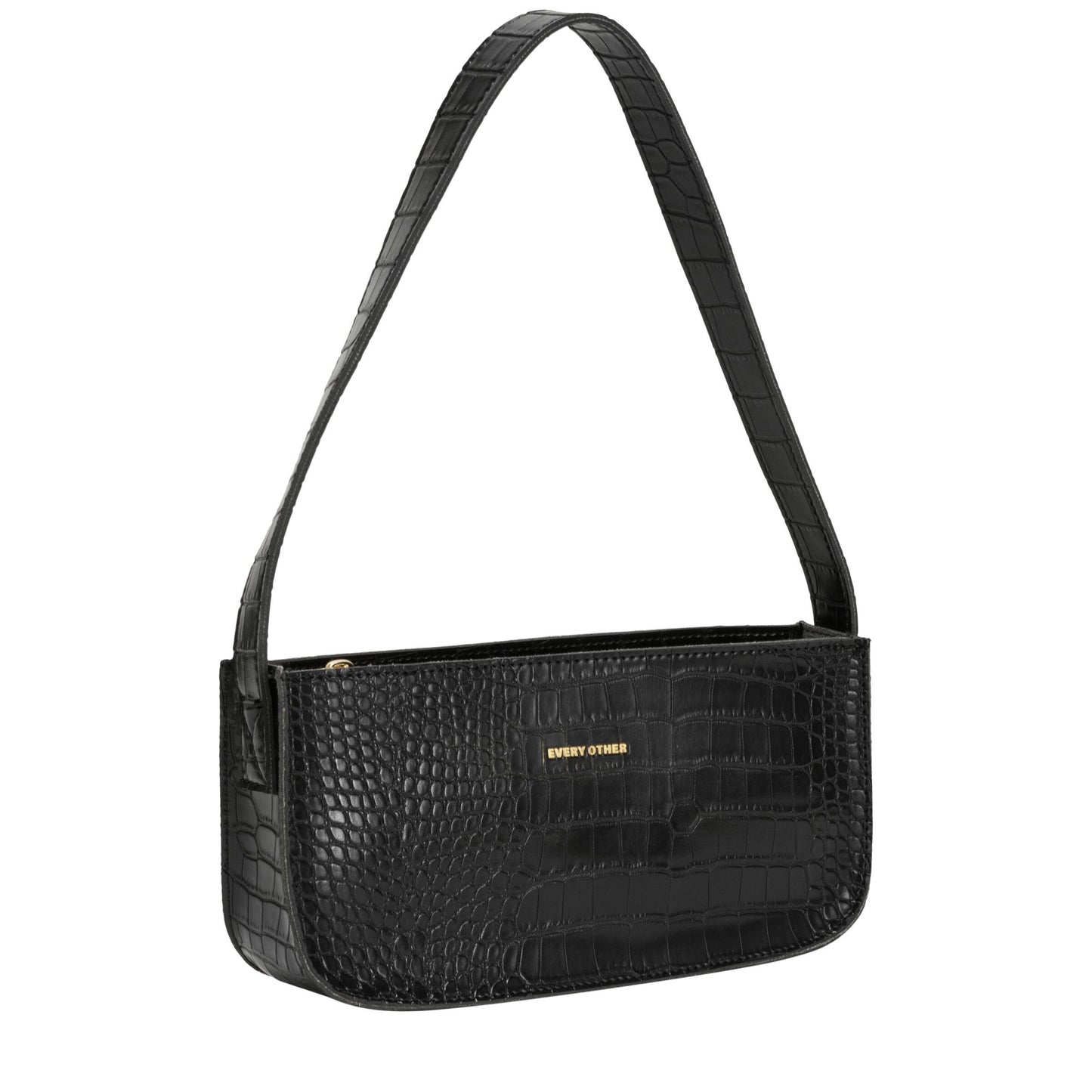 Croc Style Shoulder Bag in Black by Every Other