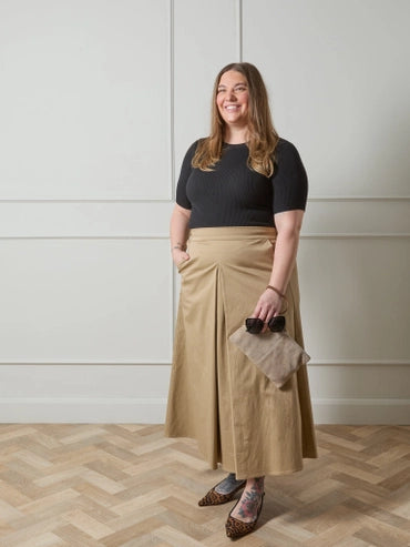 Tamara Skirt in Dark Beige by CHALK
