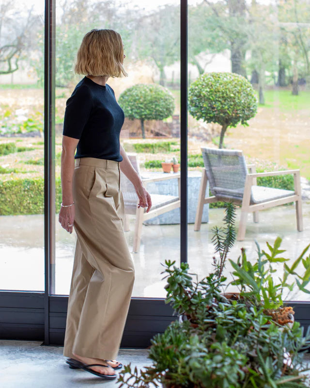Amelia Trousers in Dark Beige by CHALK