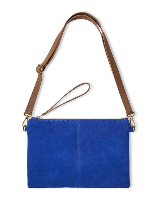 Hampsted Suede Bag by in Colbolt Blue by CHALK