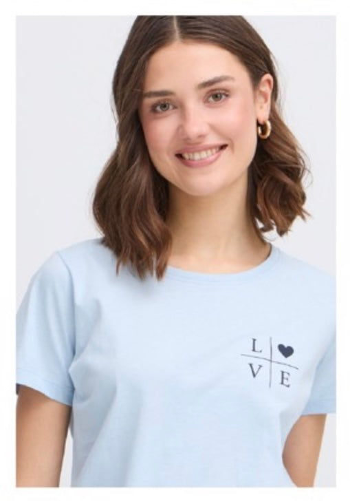 Juvia Love Tee in Cashmere Blue by Fransa