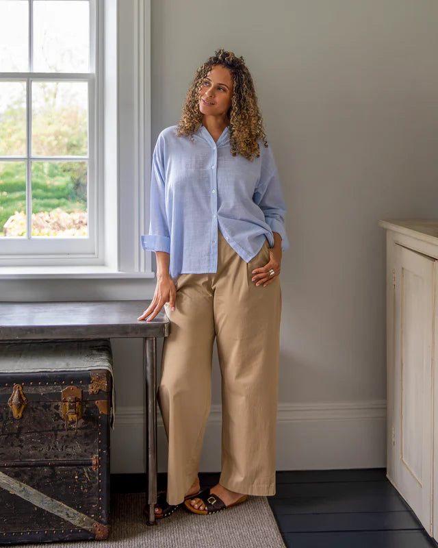 Amelia Trousers in Dark Beige by CHALK