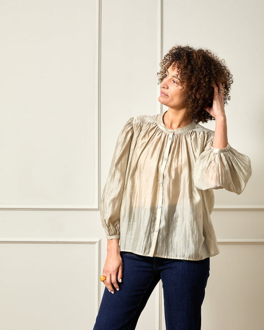Dawn Blouse in Taupe by CHALK