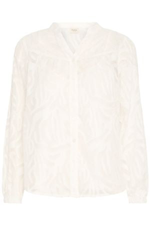 Hazy Long Sleeve Shirt in White by Fransa