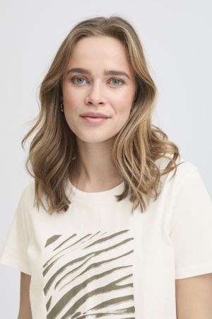 Zebra Tee in White by Fransa