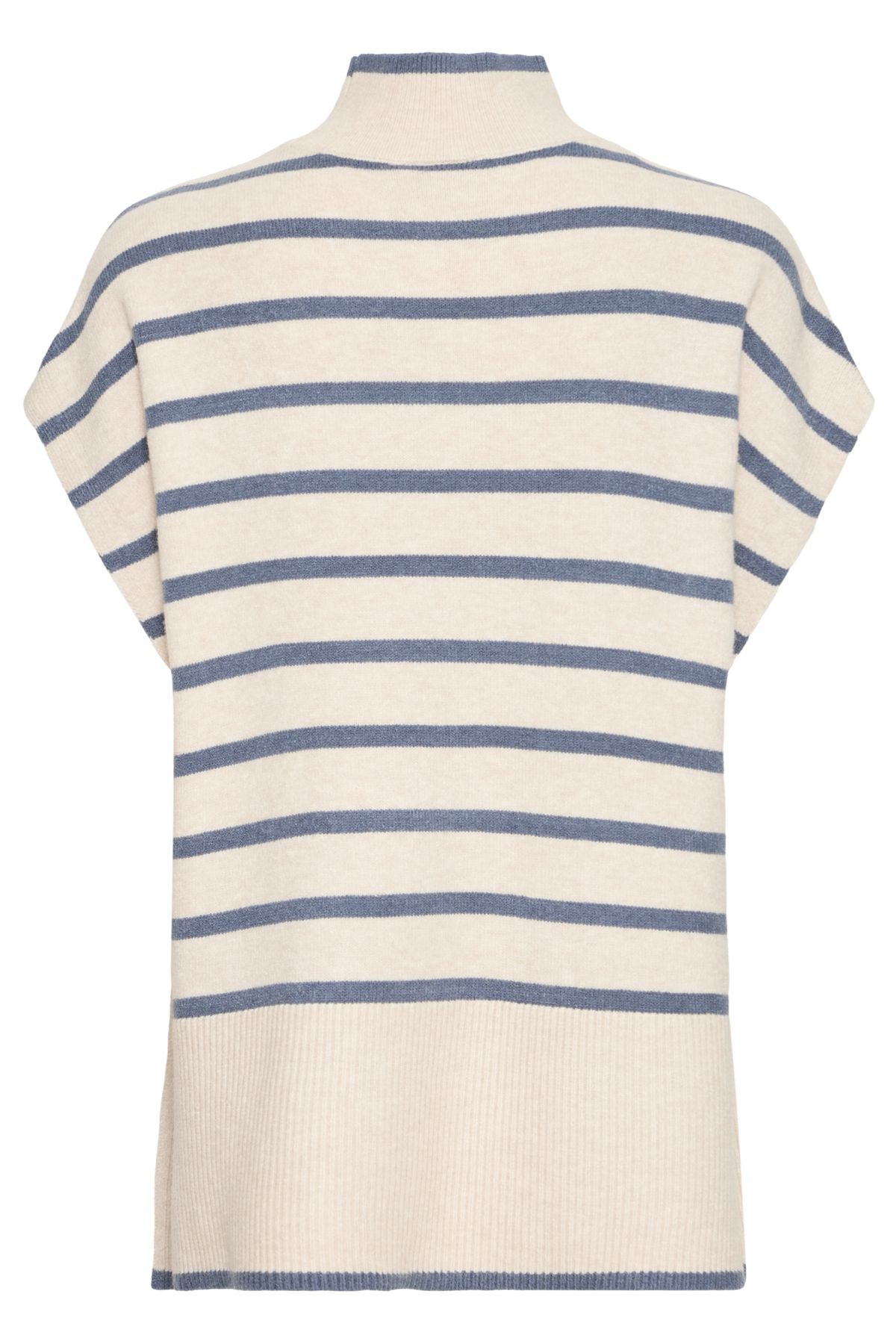 Bitte Jumper in Oatmeal with Bering Blue Stripe