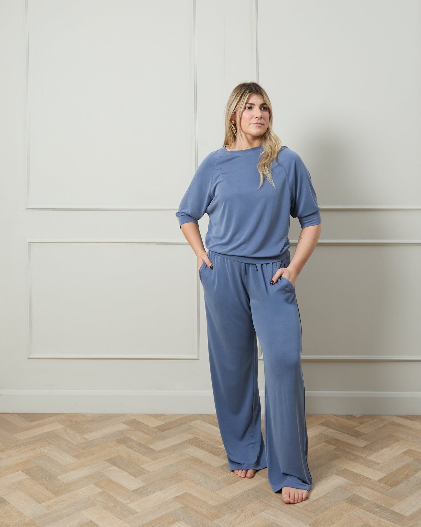 Leona Pants in Airforce Blue by CHALK